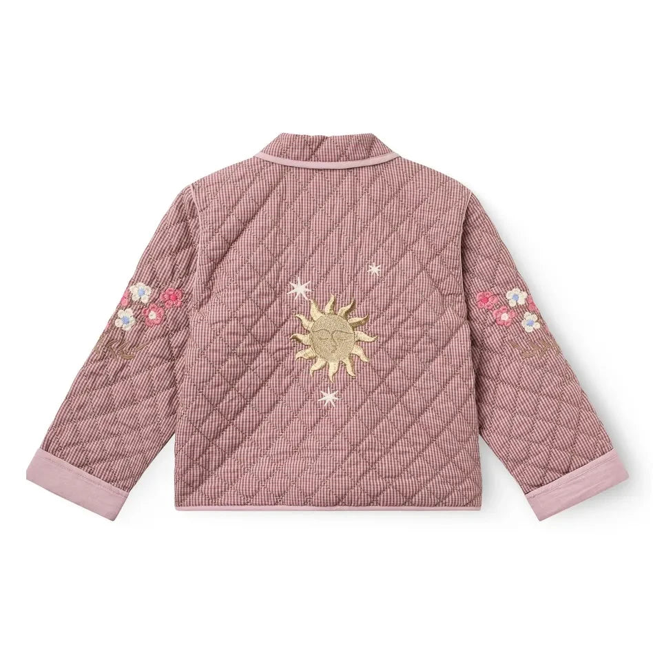 Copenhagen Colors - Organic Cotton "Soleil" Embroidered Quilted Jacket | Dust Pink