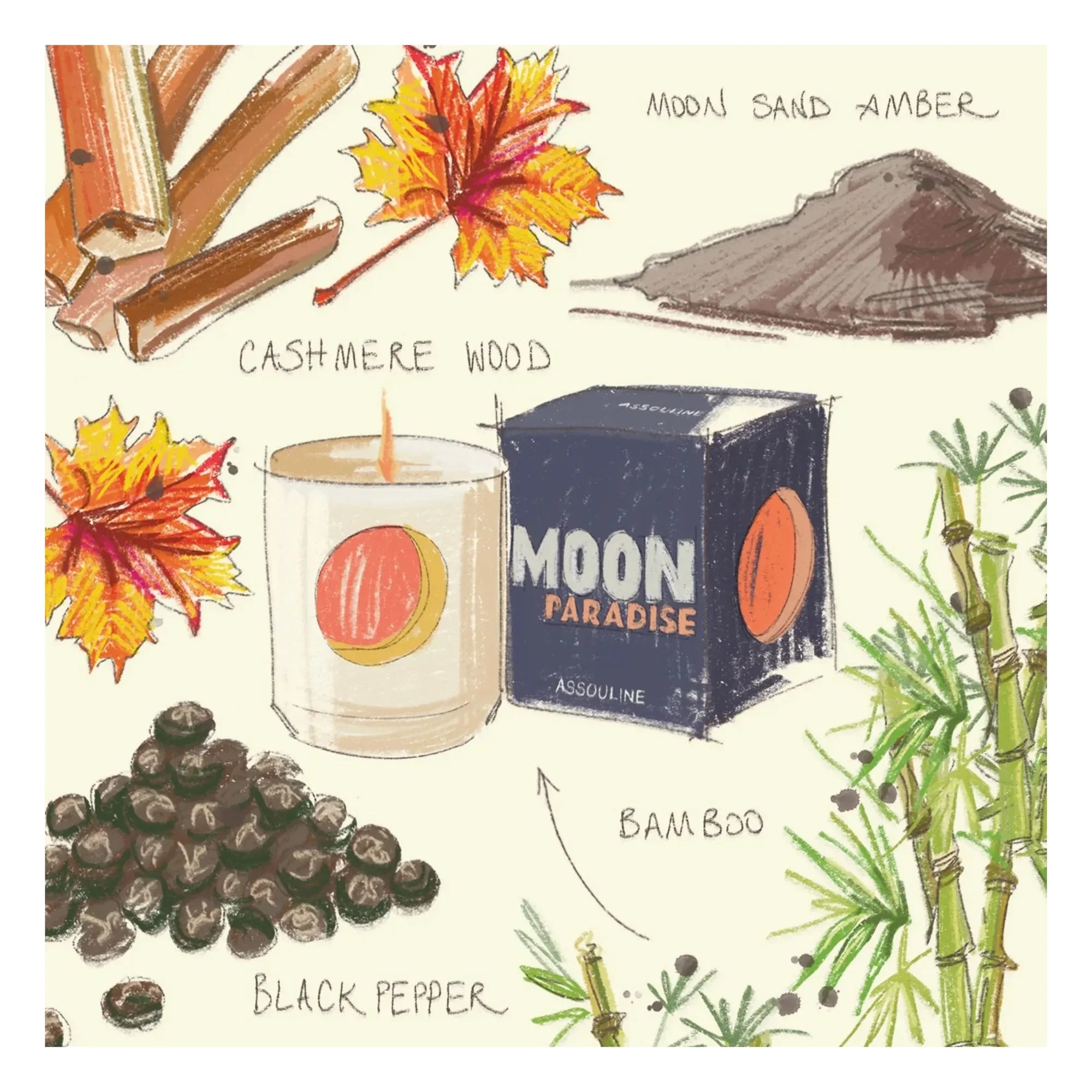 Assouline - Moon Paradise Ceramic Candle | Night Blue