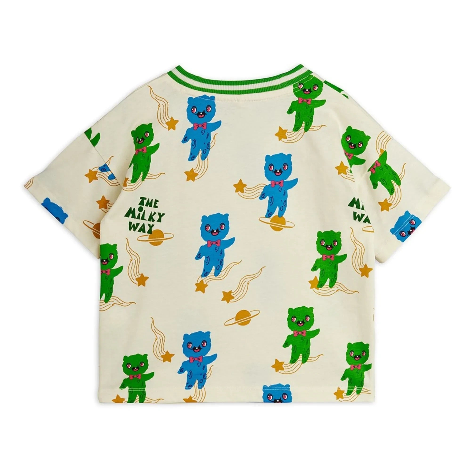 Mini Rodini - Aliens Organic Cotton T-Shirt | Ecru