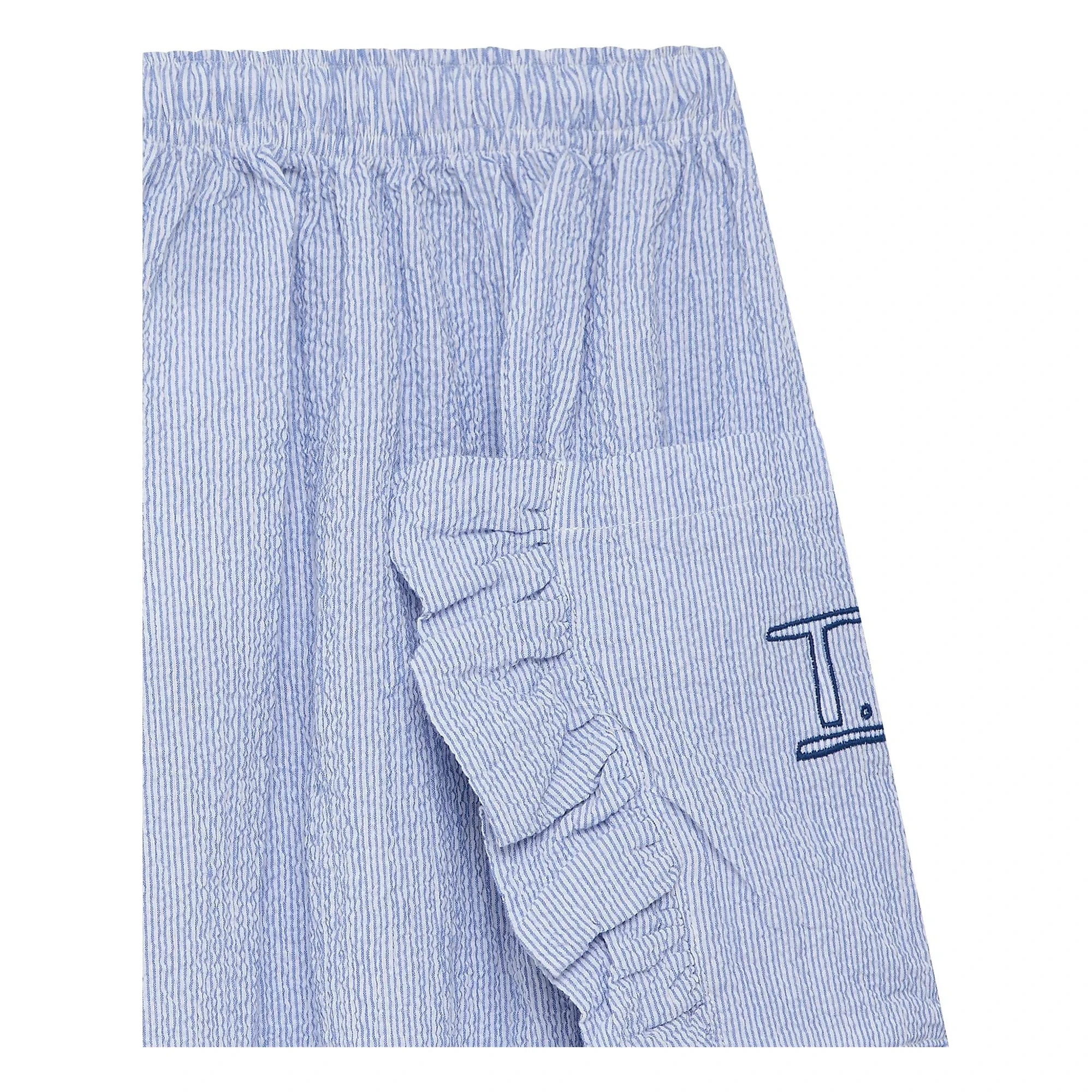 True Artist - No.7 Striped Seersucker Skirt | Blue