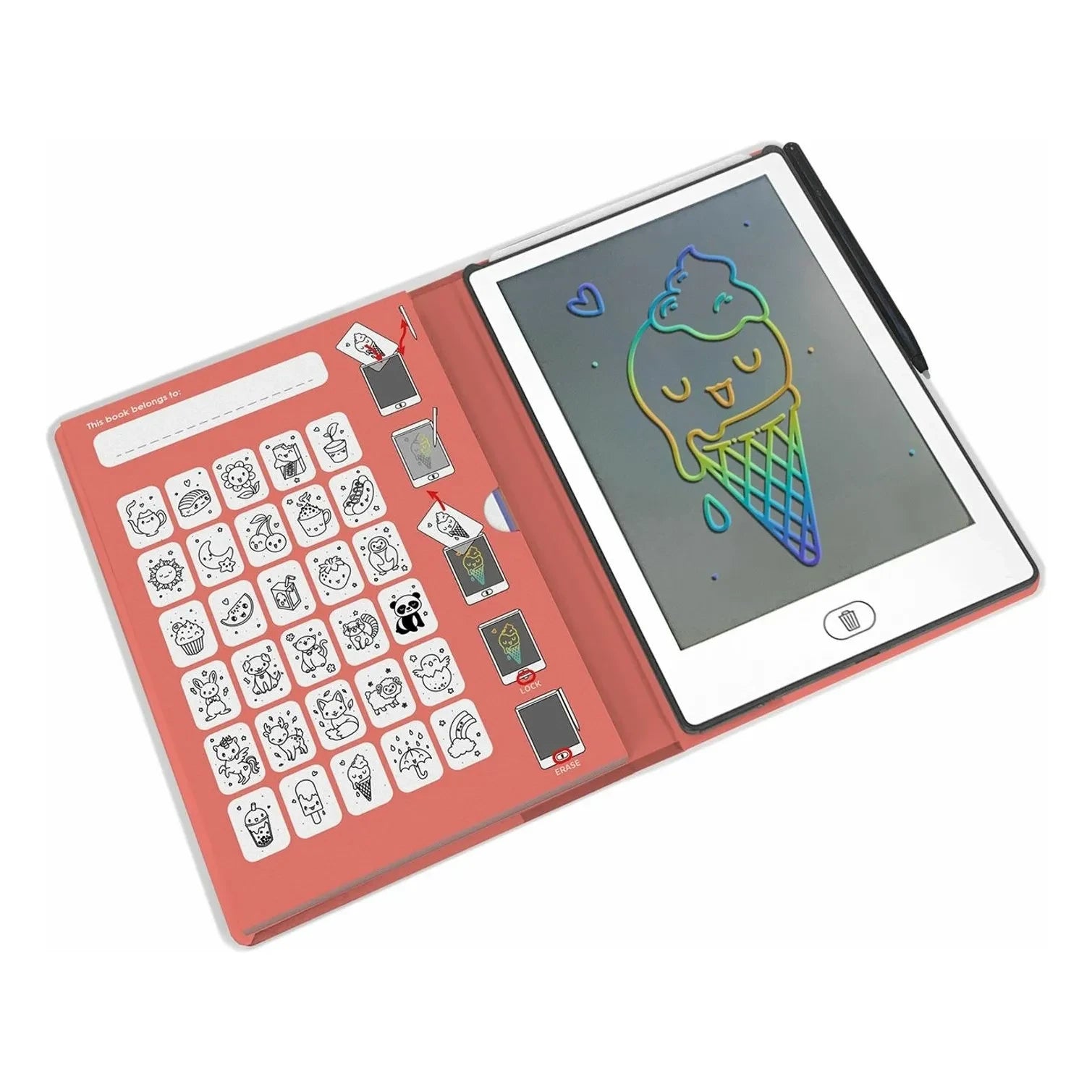 Kidywolf - Kidydraw Mini Drawing Board | Pink