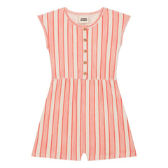 Studio Bohème - Loulou Striped Organic Cotton Towel Romper | Pink