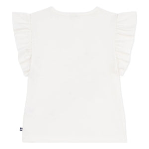 Petit Bateau - Organic Cotton Floral Ruffled T-Shirt | White