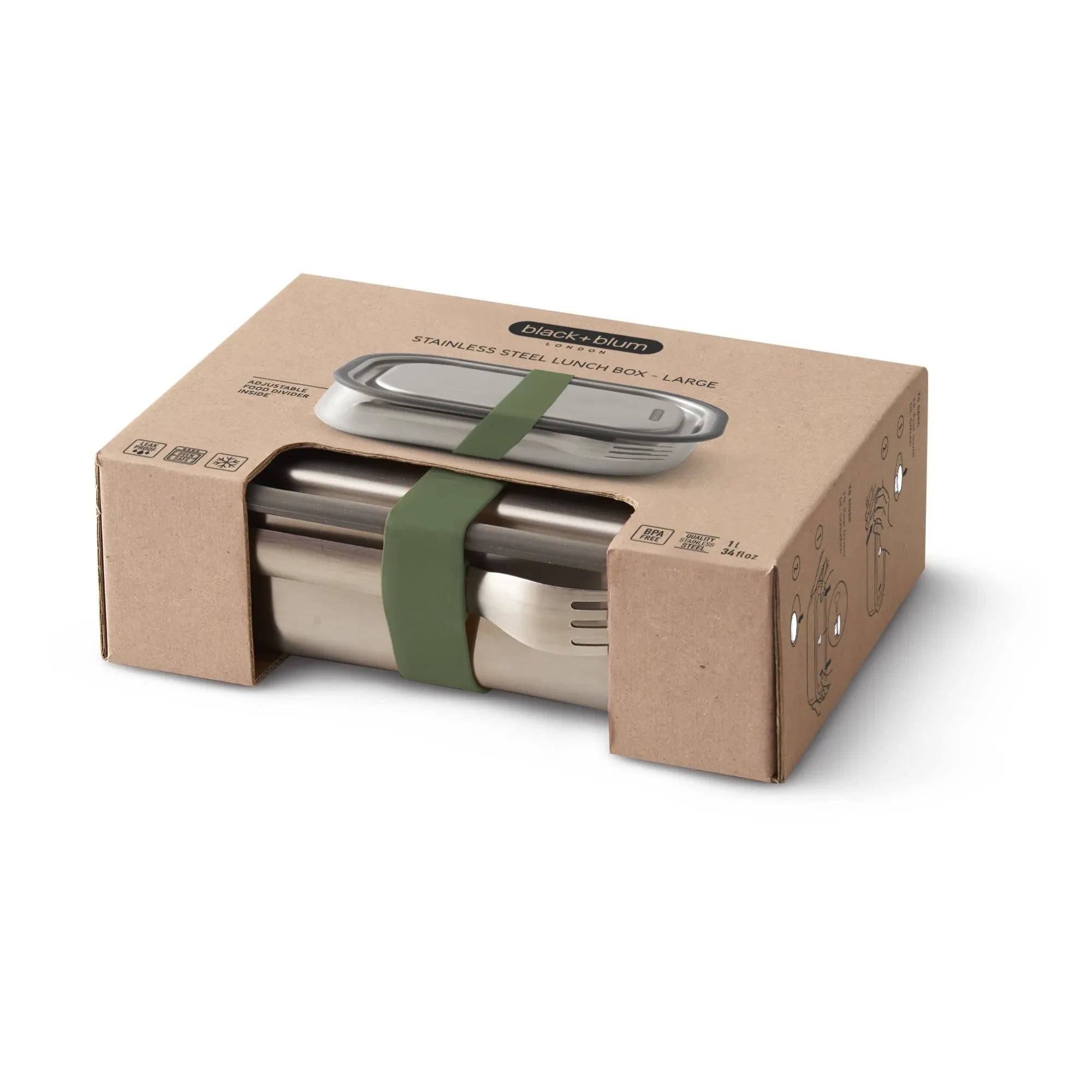 Black + Blum - Stainless Steel Lunch Box | Olive Green