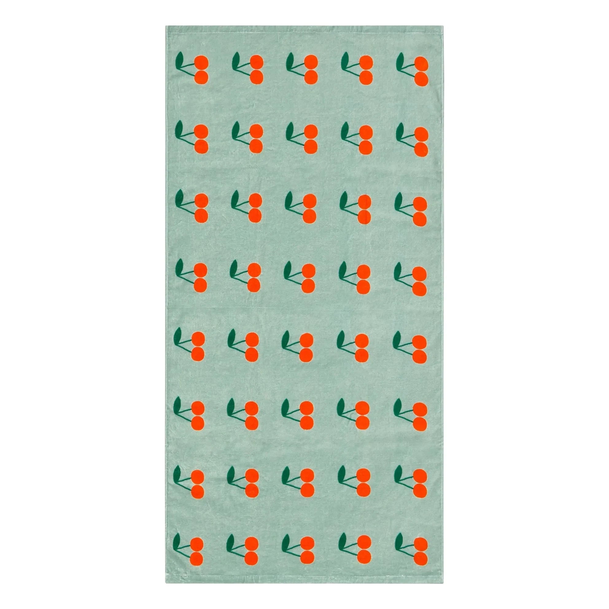Tinycottons - Cerises Organic Cotton Beach Towel | Aqua Green