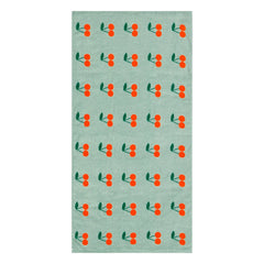 Tinycottons - Cerises Organic Cotton Beach Towel | Aqua Green
