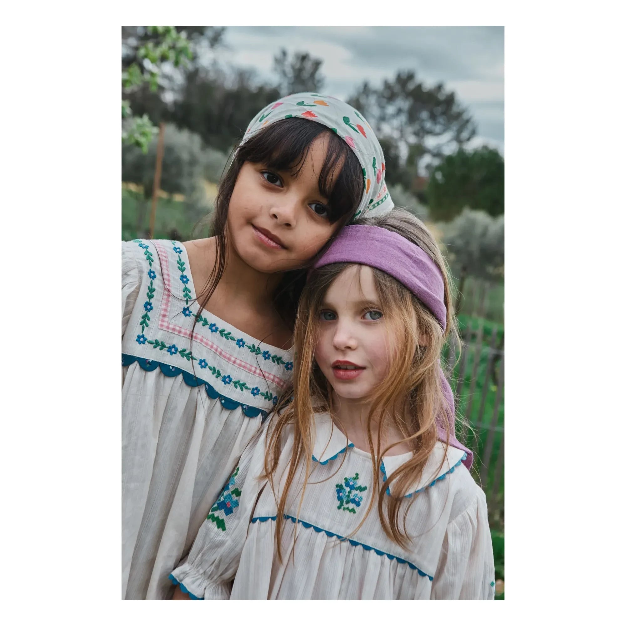 Emile et Ida - Embroidered Claudine Neckline Dress | Cream