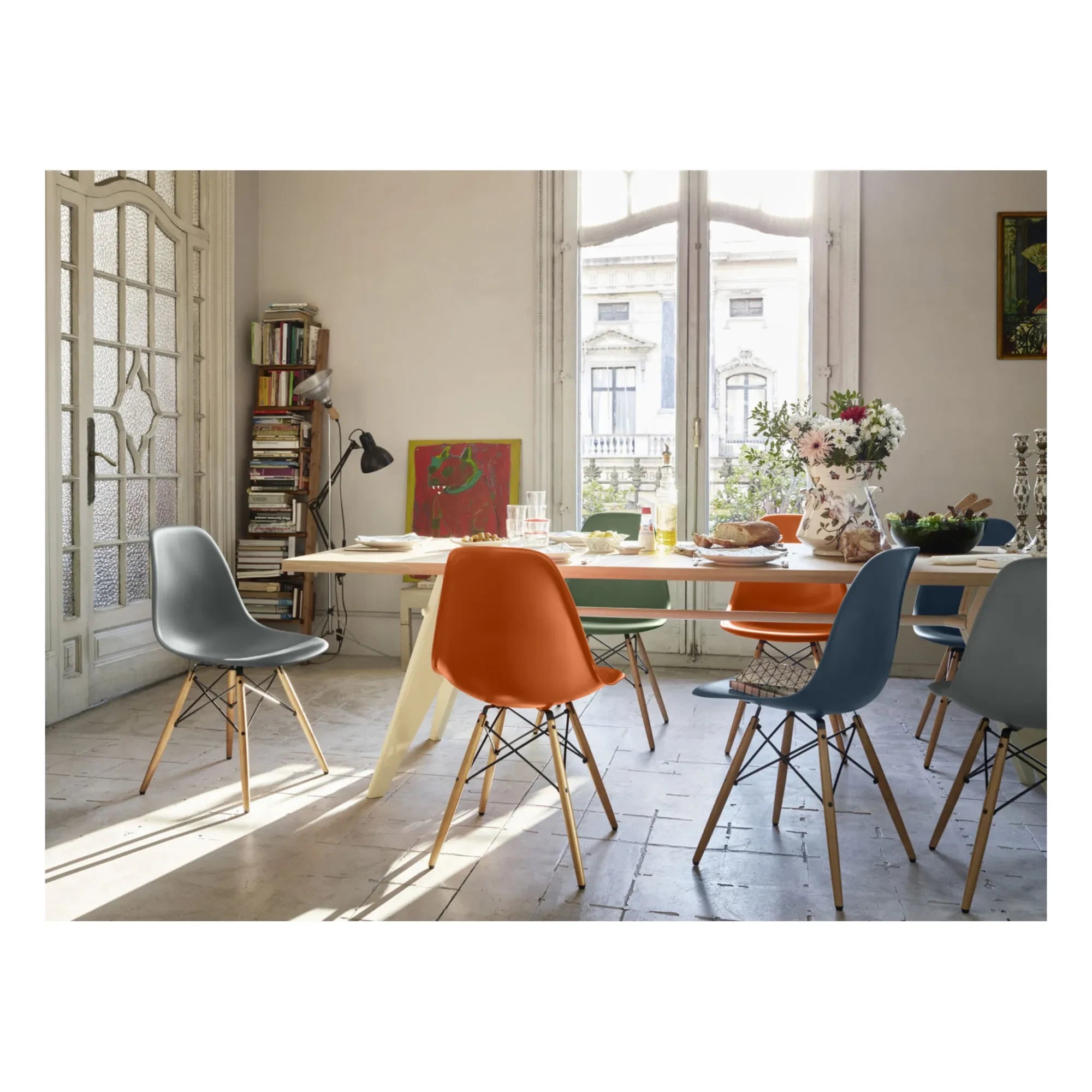 Vitra - DSW Plastic Chair - Maple Base - Charles & Ray Eames | Granite