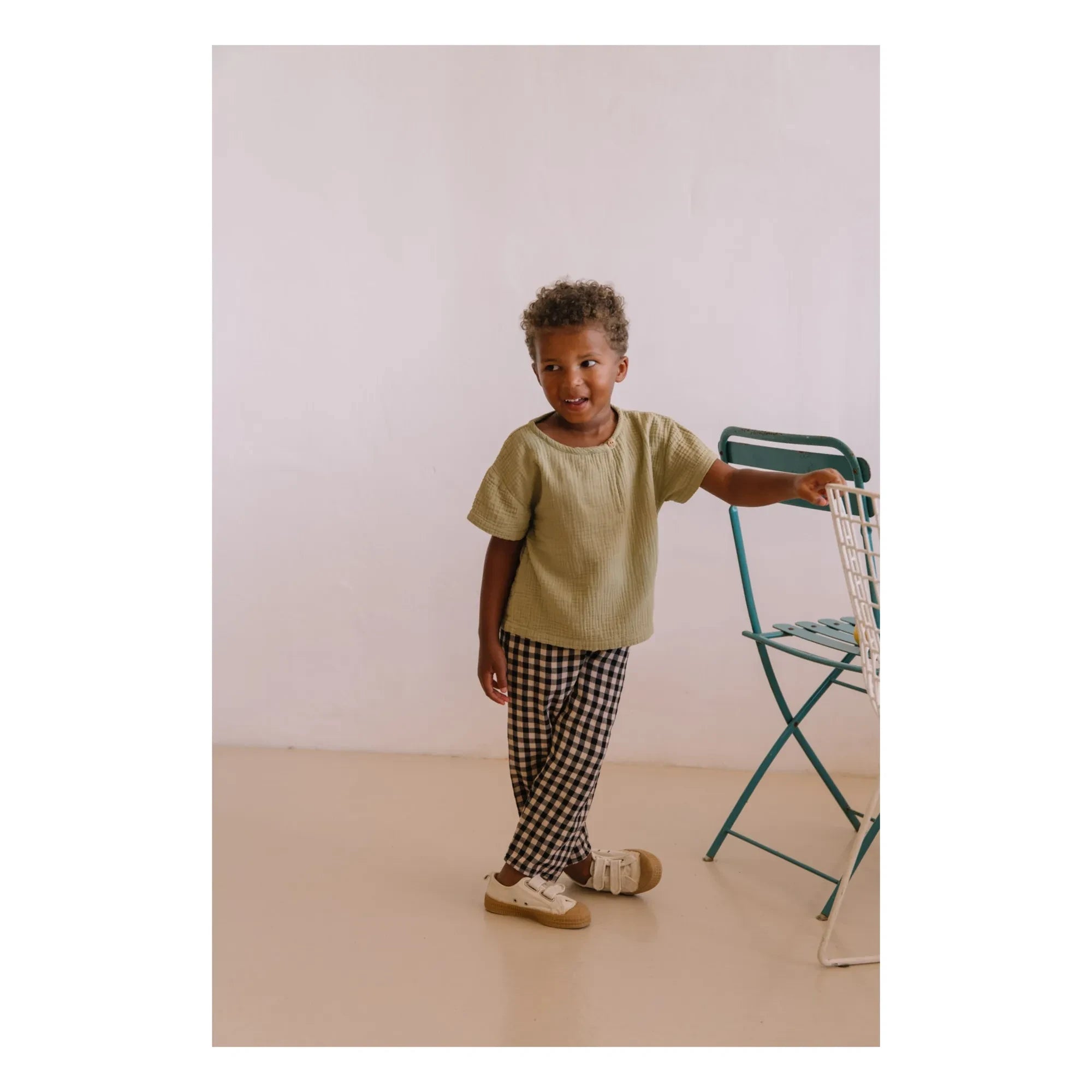 Studio Bohème - Cousin Vichy Organic Cotton Gauze Pants | Black