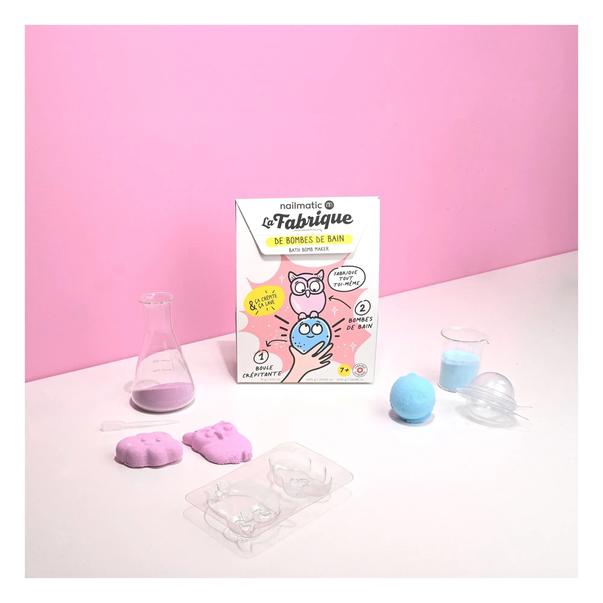 Nailmatic Kids - La Fabrique banyo bombası seti - 3 bomba | Pembe