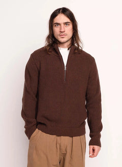 Olow - Half-Zip Sweater | Brown