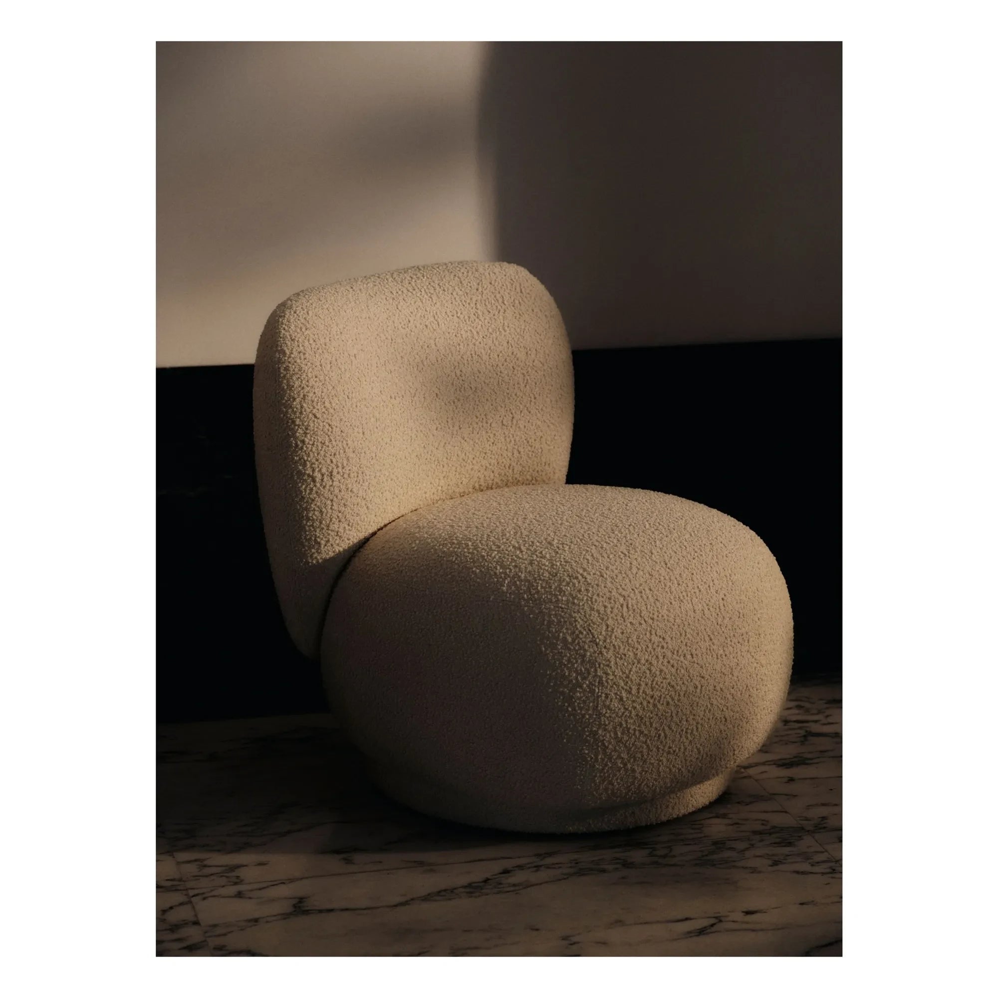 Ferm Living - Rico Piccolo kıvrımlı kumaş berjer | Krem