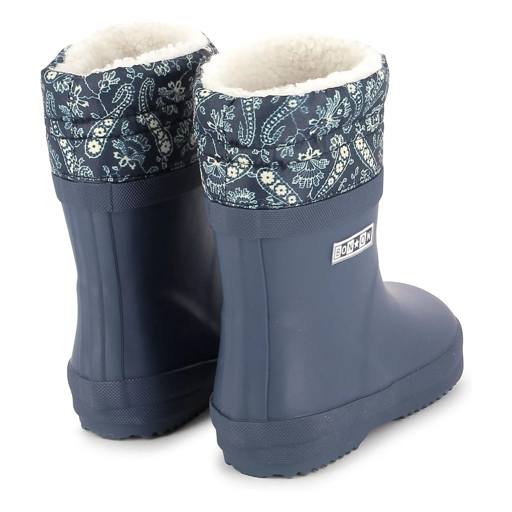 Bonton - Ploc Faux Fur Rain Boots | Navy Blue
