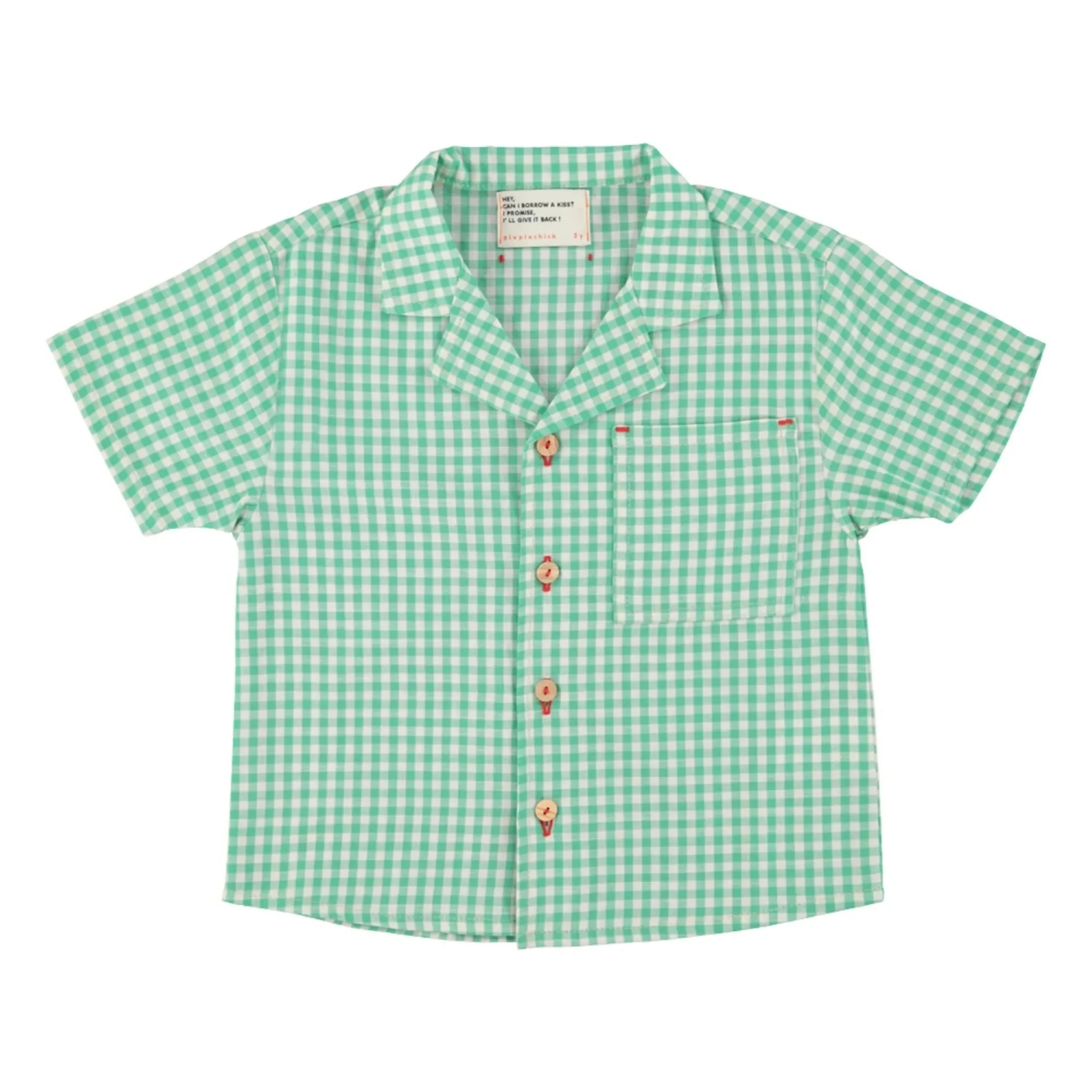 Piupiuchick - Organic Cotton Gingham Shirt | Turquoise