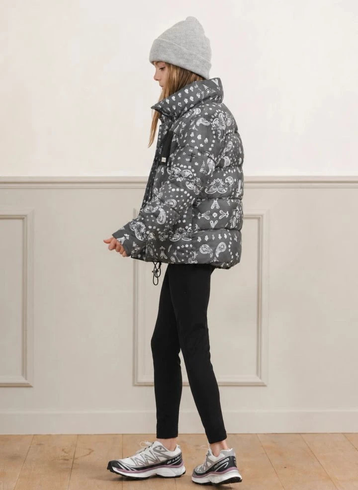 Töastie - Helix Bandana Puffer Jacket Made from Recycled Fibers | Black