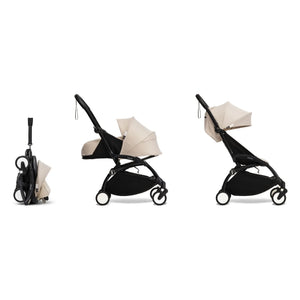 Stokke® - YOYO³ Bonpoint komple bebek arabası 0+ ve 6+ Siyah çerçeve | Bej