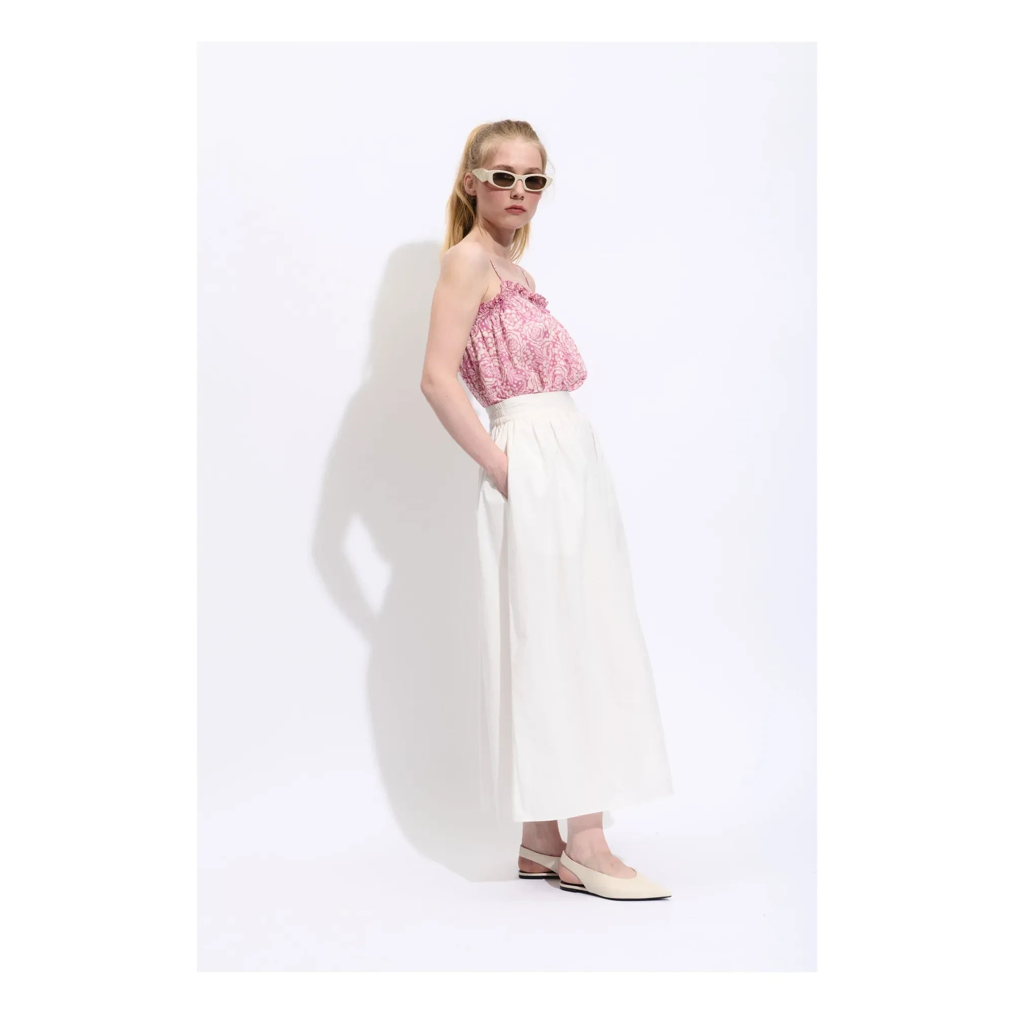 BELLEPIECE - Claude Cotton Skirt | White