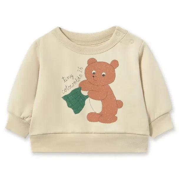 Tinycottons - Organik Pamuk Teddy Bear Sweatshirt | Krem