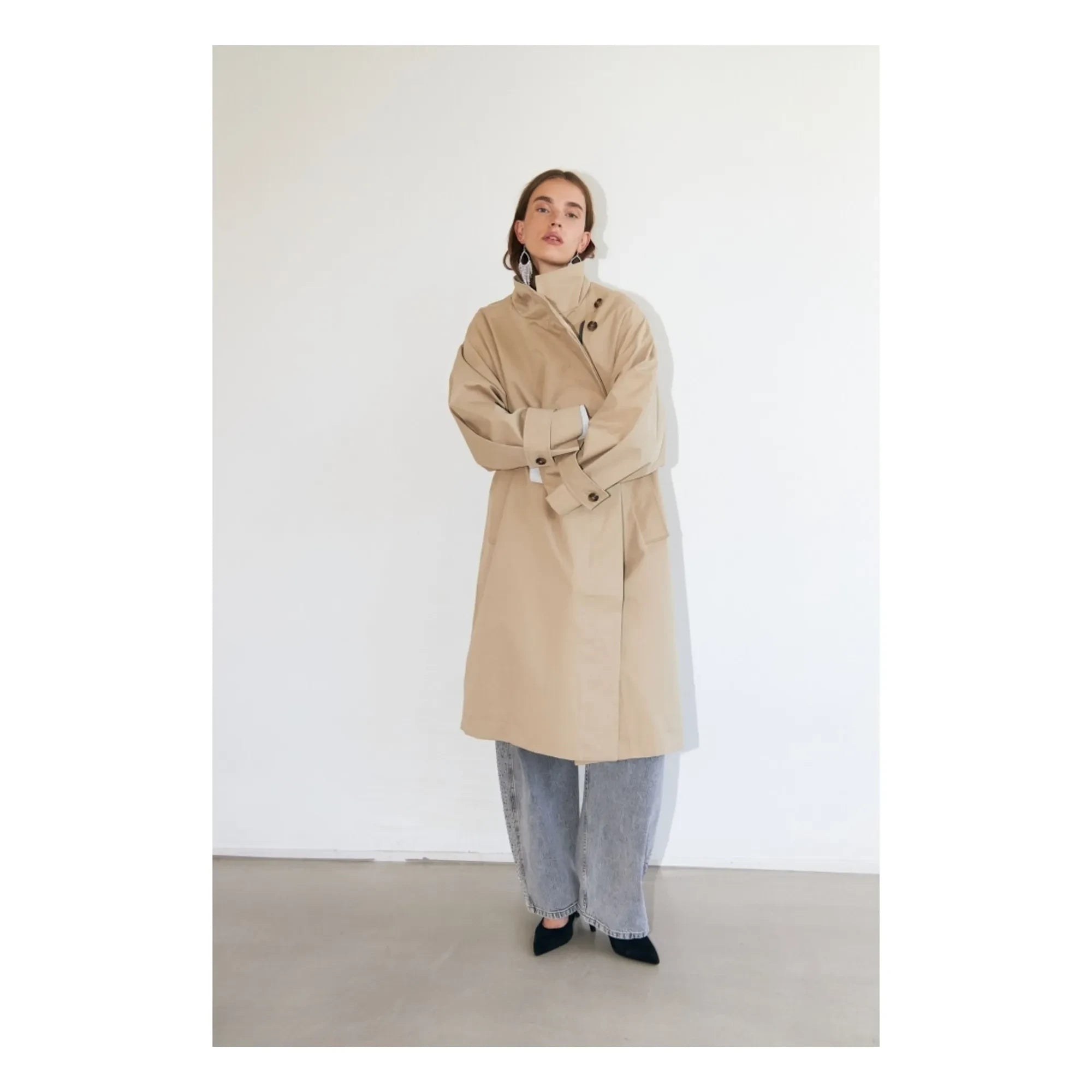 Lollys Laundry - Russi Cotton Trench Coat | Beige