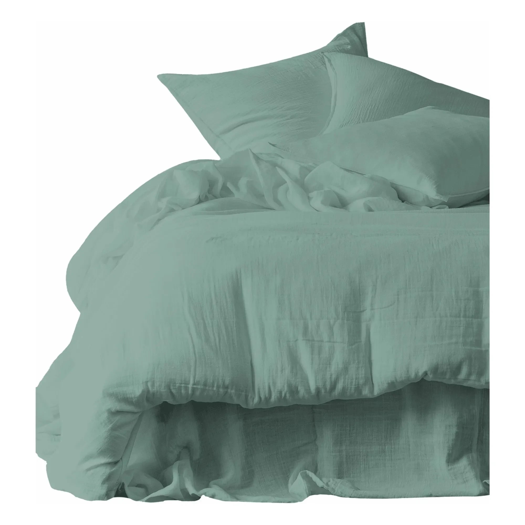 Haomy - Mykonos Cotton Gauze Pillowcase | Set of 2 | Celadon Blue