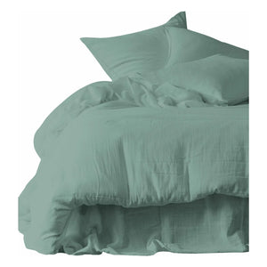 Haomy - Mykonos Cotton Gauze Pillowcase | Set of 2 | Celadon Blue