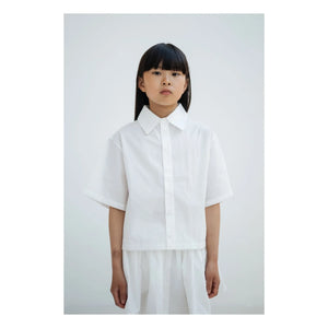 Repose AMS - Buttoned Skirt with Elastic Waist Organic Cotton | White