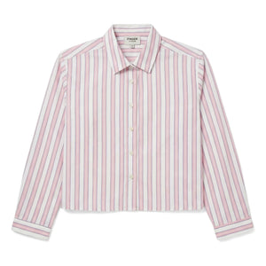 Finger in the nose - Crush Striped Short Shirt | Light Pink