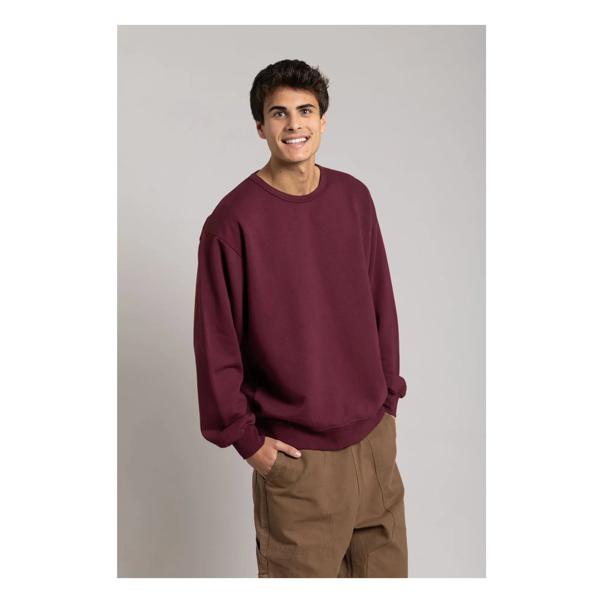 Smallable Man - Organic cotton sweatshirt | Aubergine