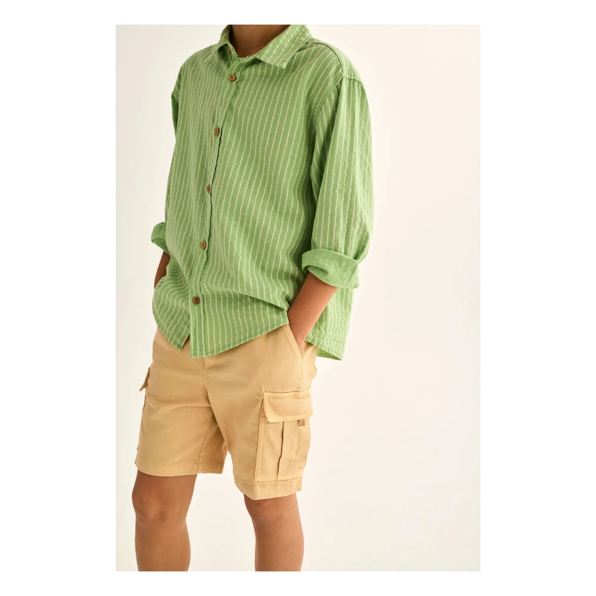Cozmo - Eric Striped Shirt | Meadow Green