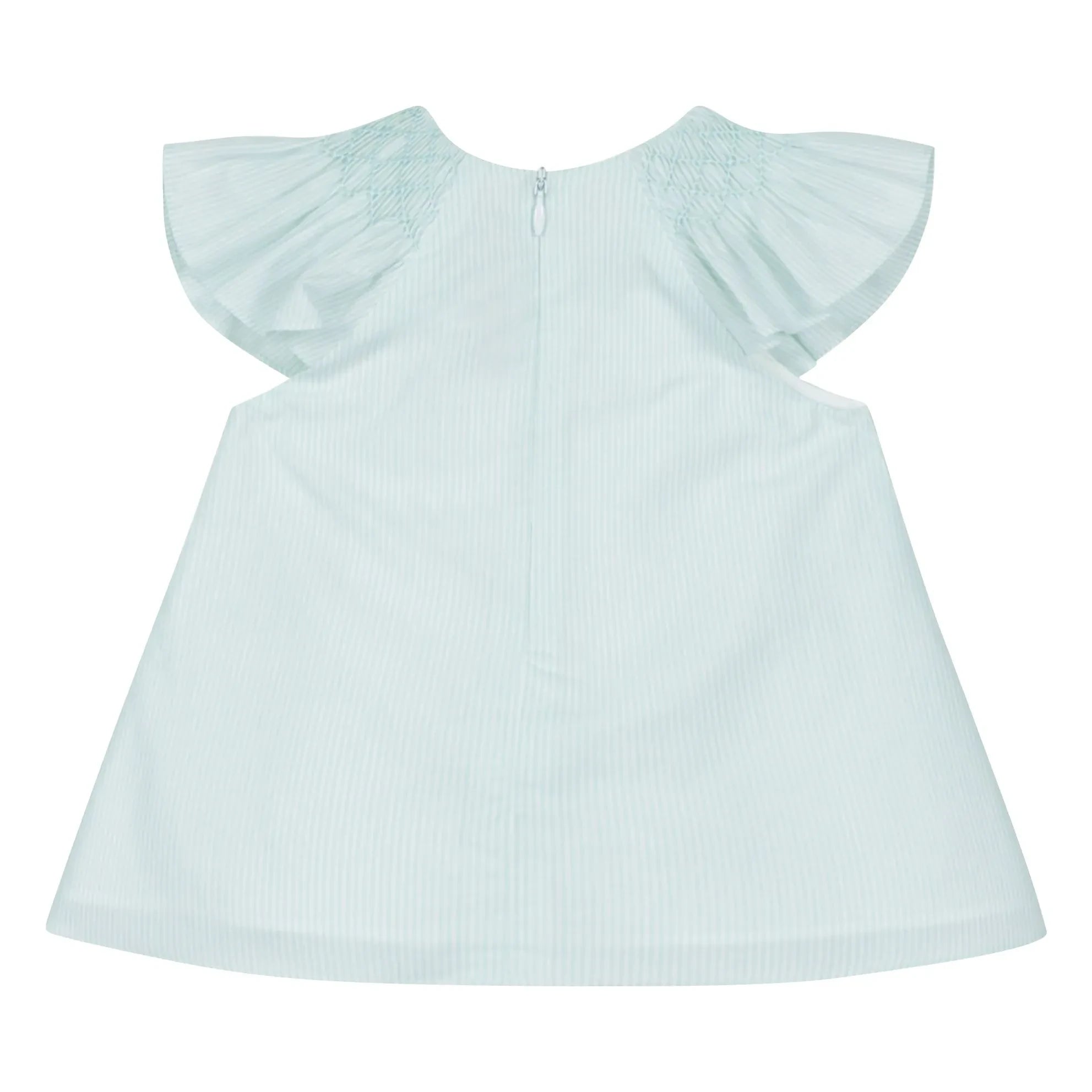 Tartine et Chocolat - Striped Floral Gathered Dress | Mint Green