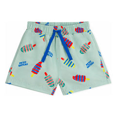 Petit Bateau - Glaces Recycled Fiber Baby Swim Shorts | Turquoise
