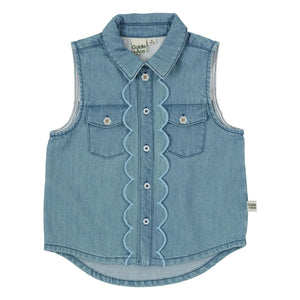 Goldie + Ace - Sleeveless Chambray Vest | Blue