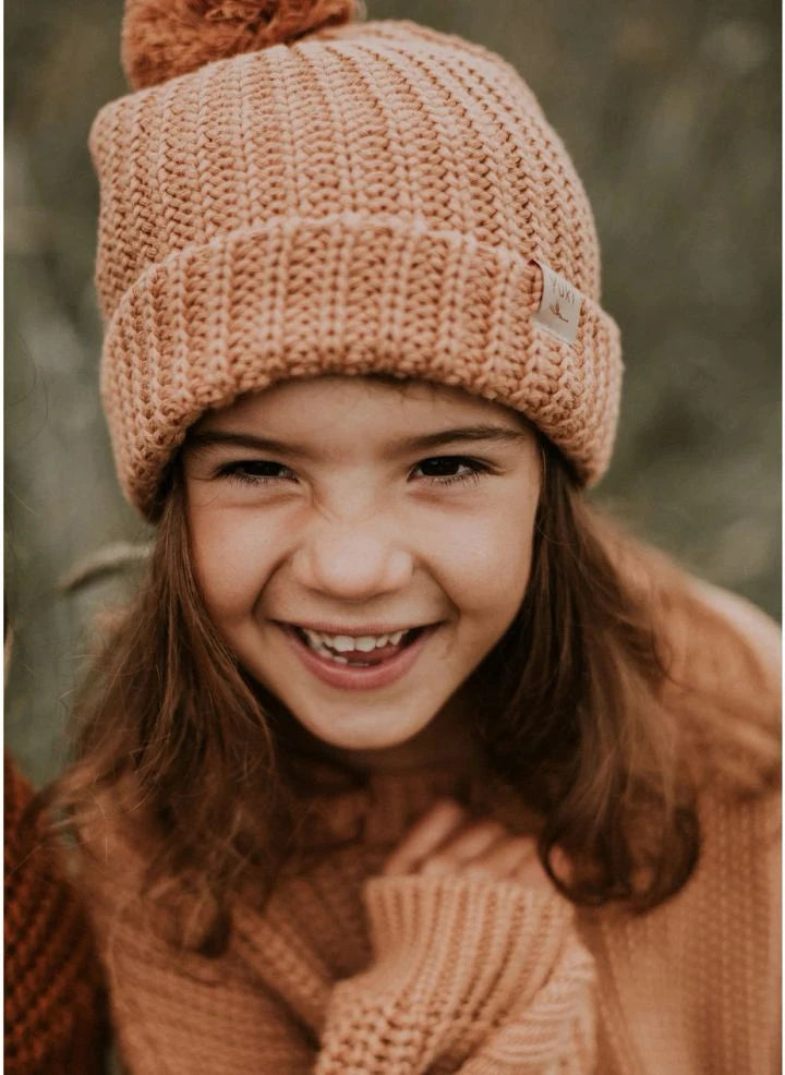 Yuki - Organic Cotton Knit Beanie | Dusty Pink