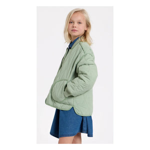Hundred Pieces - Crumpled Quilted Bomber Jacket | Sage