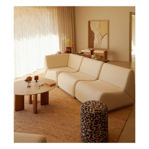 The Socialite Family - Woven Fabric Rotondo Modular Fireplace Armchair | Cream