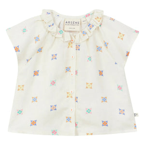 Arsène et Les Pipelettes - Linen Ruffled Blouse | Ecru