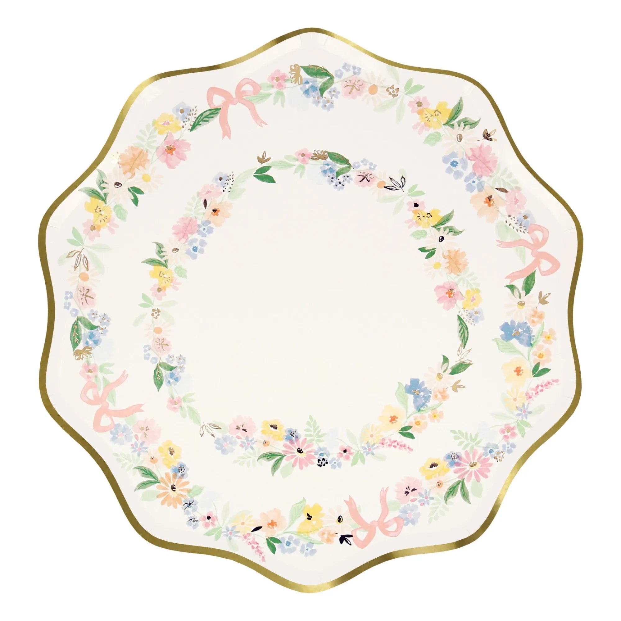 Meri Meri - Pastel Bahar Çiçekli Tabaklar - 8'li Set