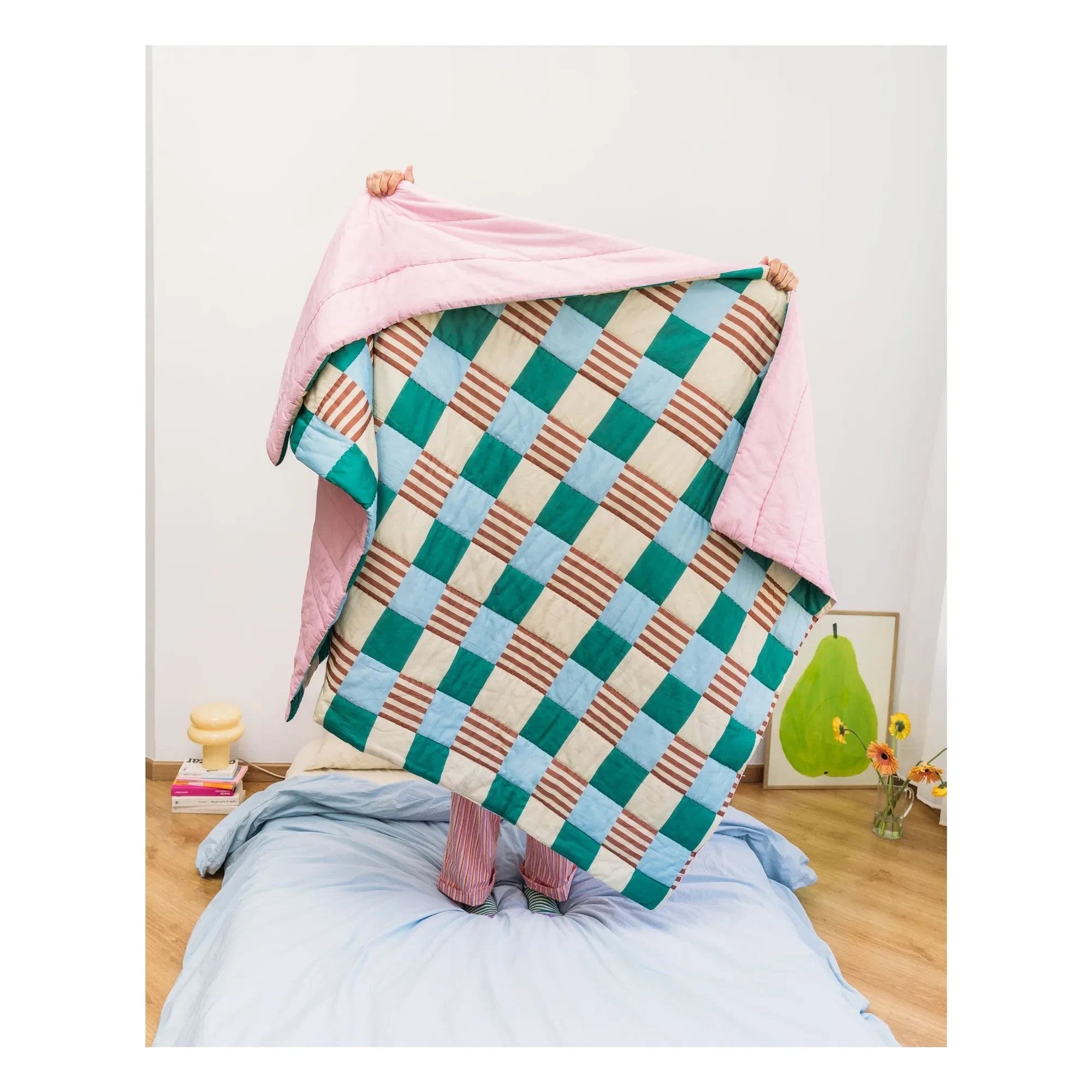 Tarta Gelatina - Playground reversible blanket | Green