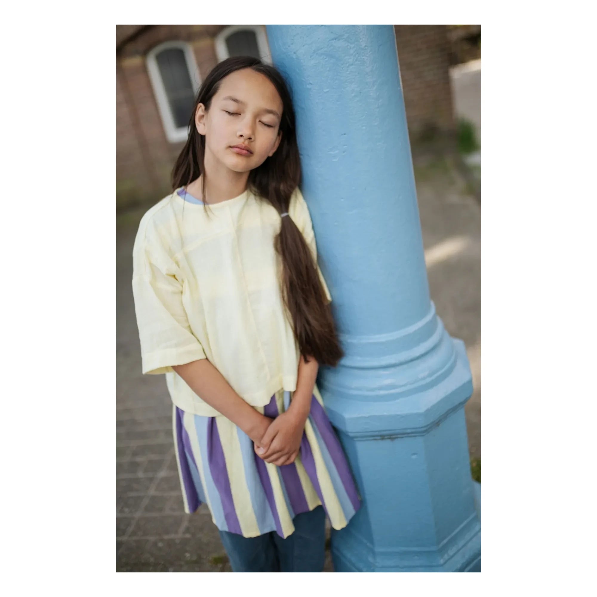 Repose AMS - Button-Back Organic Cotton Blouse | Pale Yellow