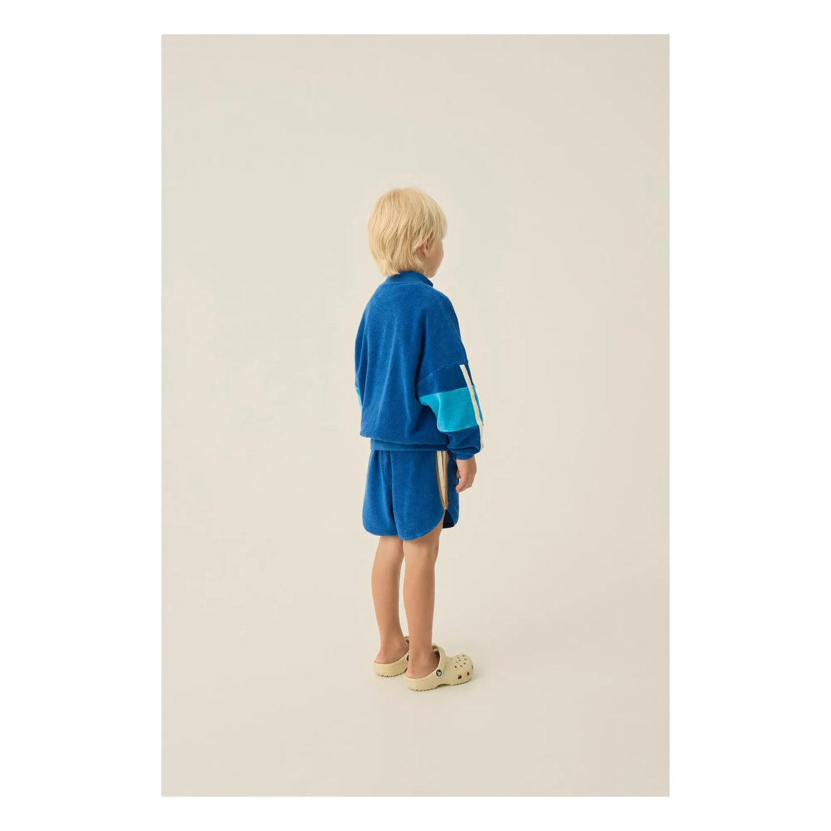 The Campamento - Color-Blocked Terry Zip-Up Sweat Top | Navy Blue