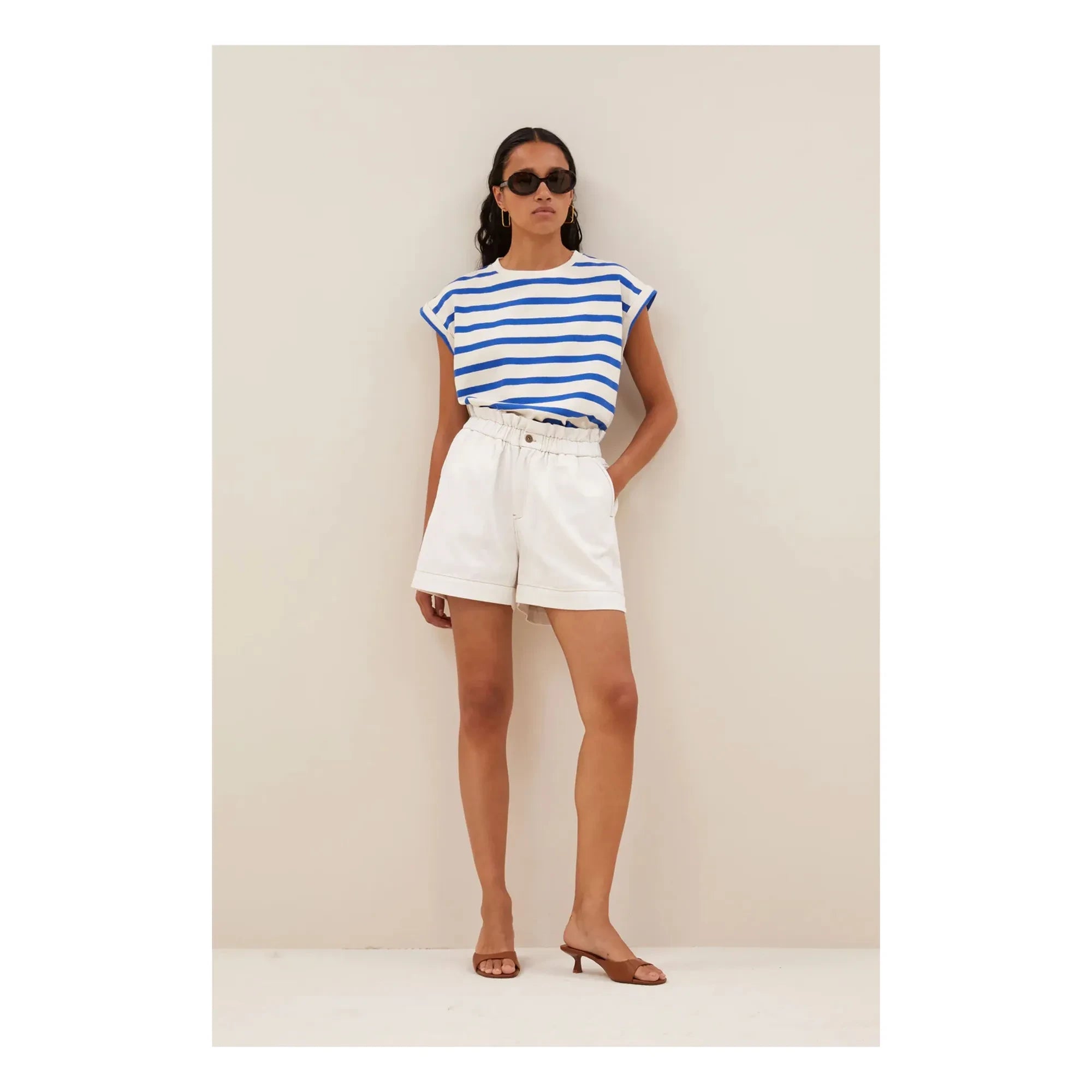 By Bar - Cotton Linen Shorts | White