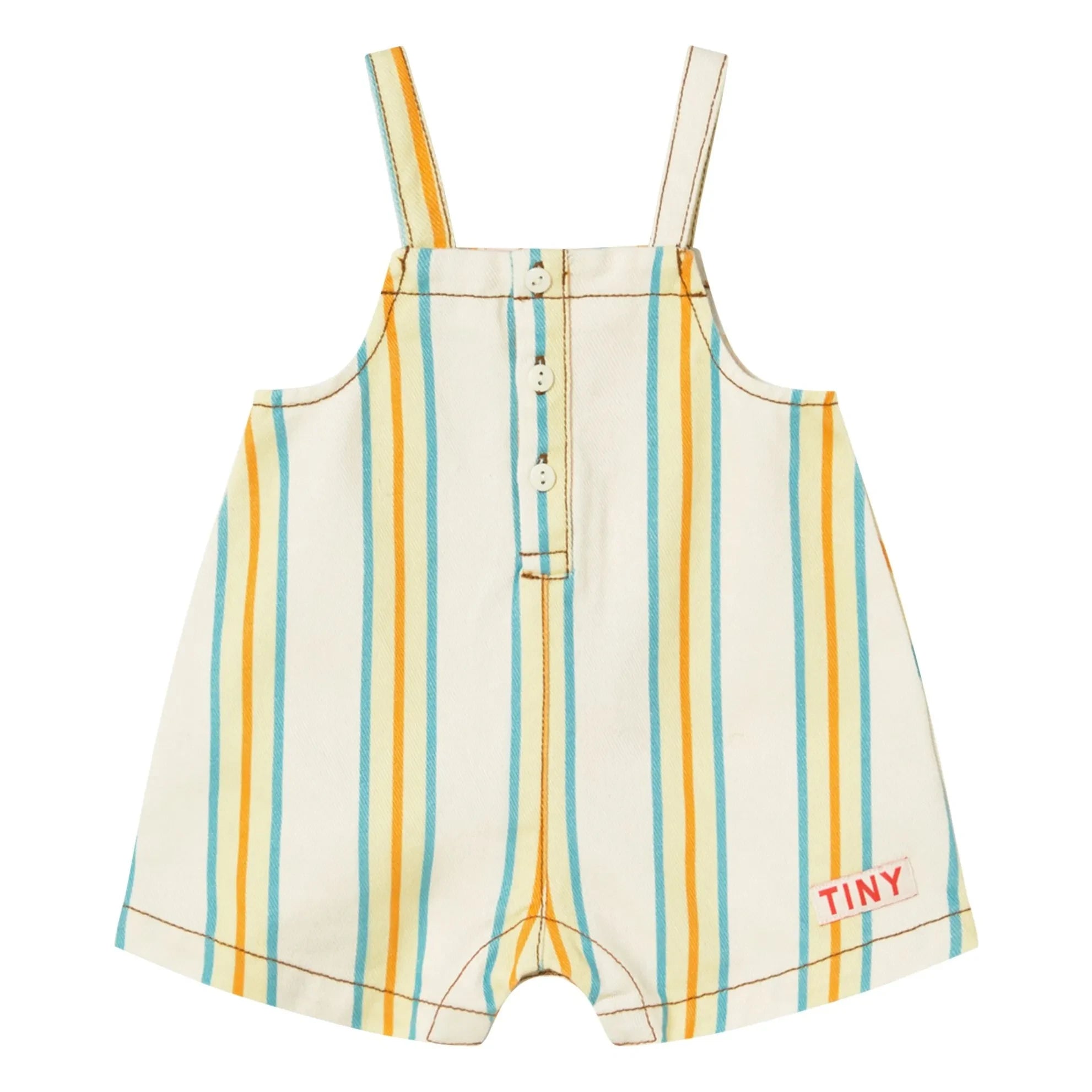 Tinycottons - Striped Short Jumpsuit | Yellow