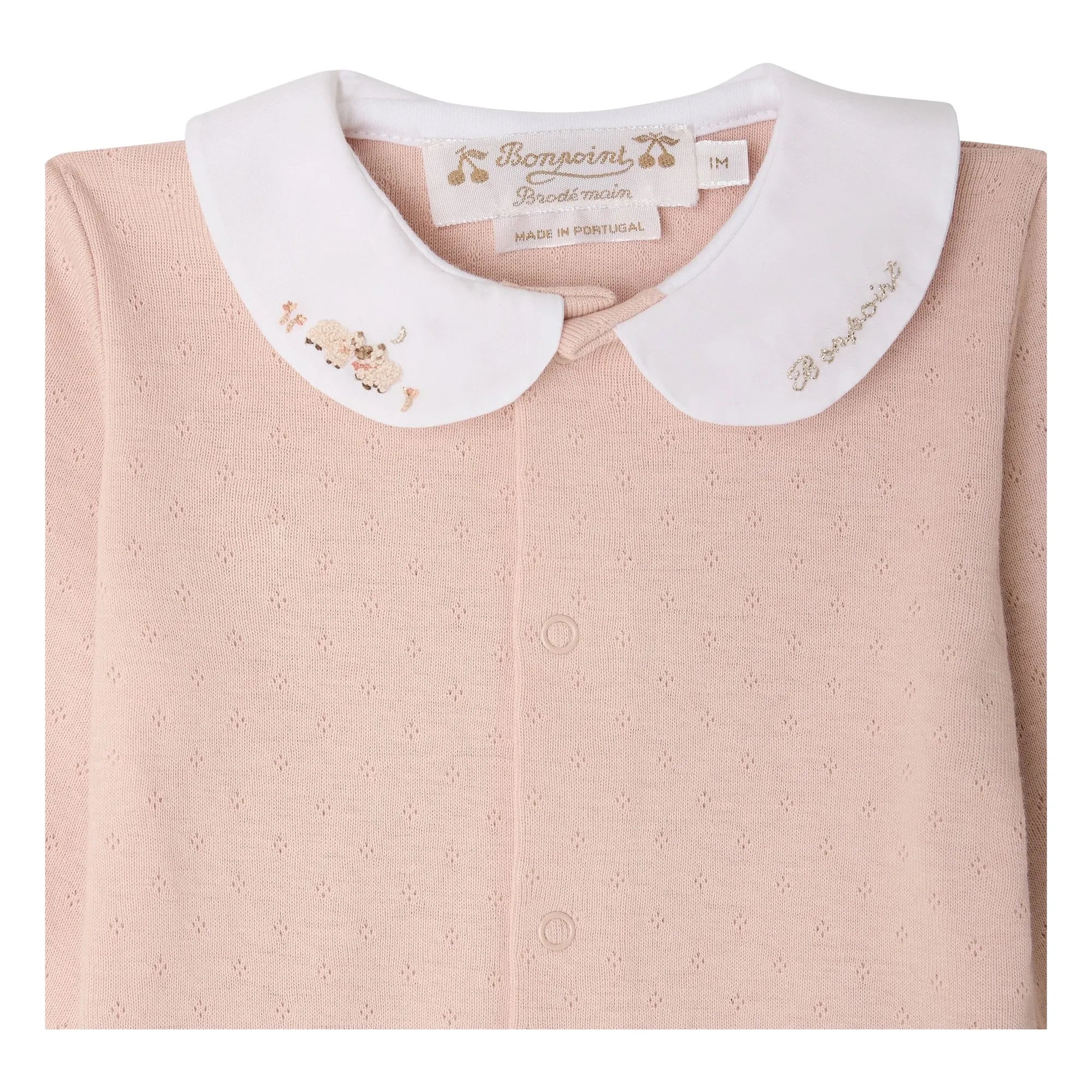Bonpoint - Cayla Organic Cotton Peter Pan Collar Pajamas | Peach
