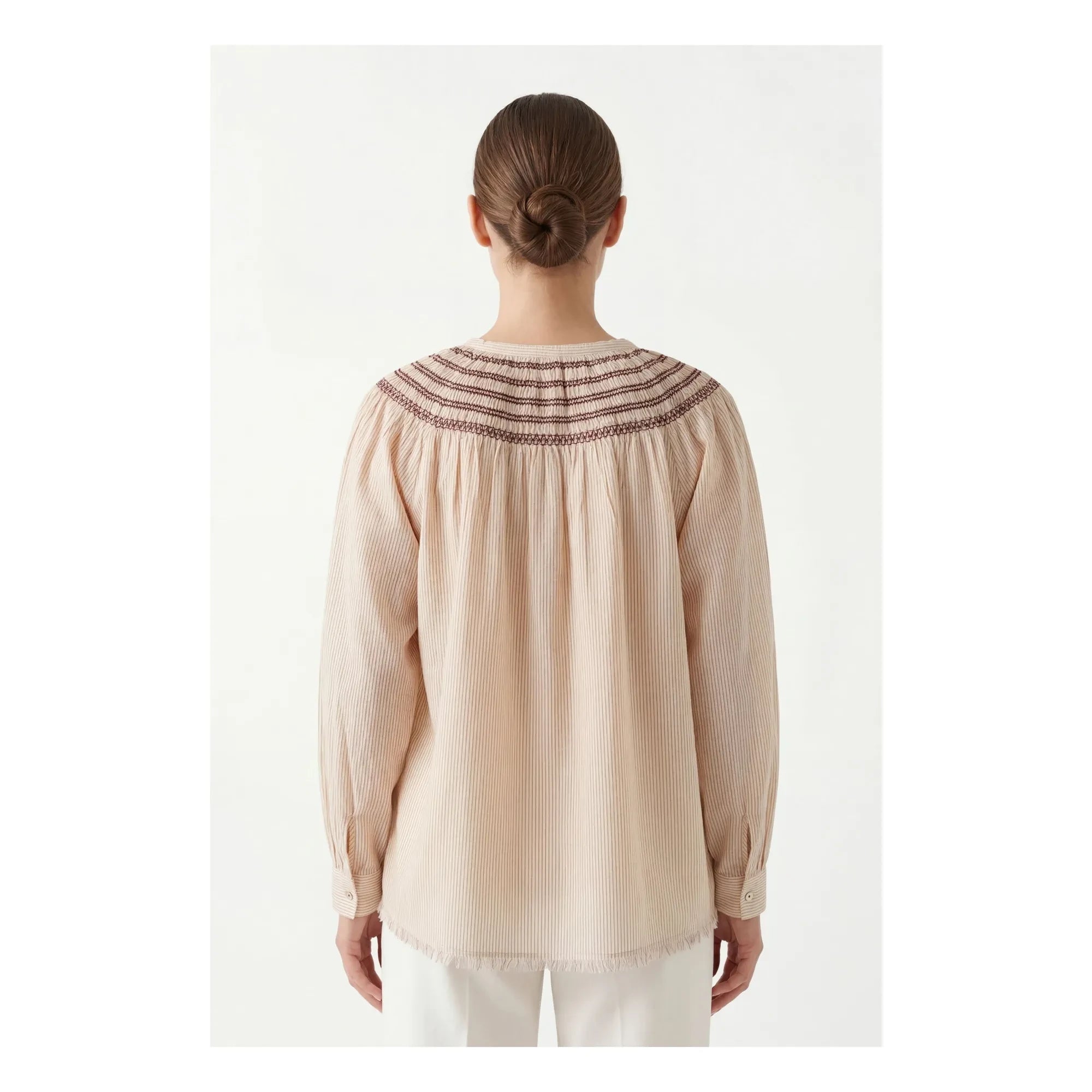 Hod - Orlina Cotton Smocked Blouse | Cream