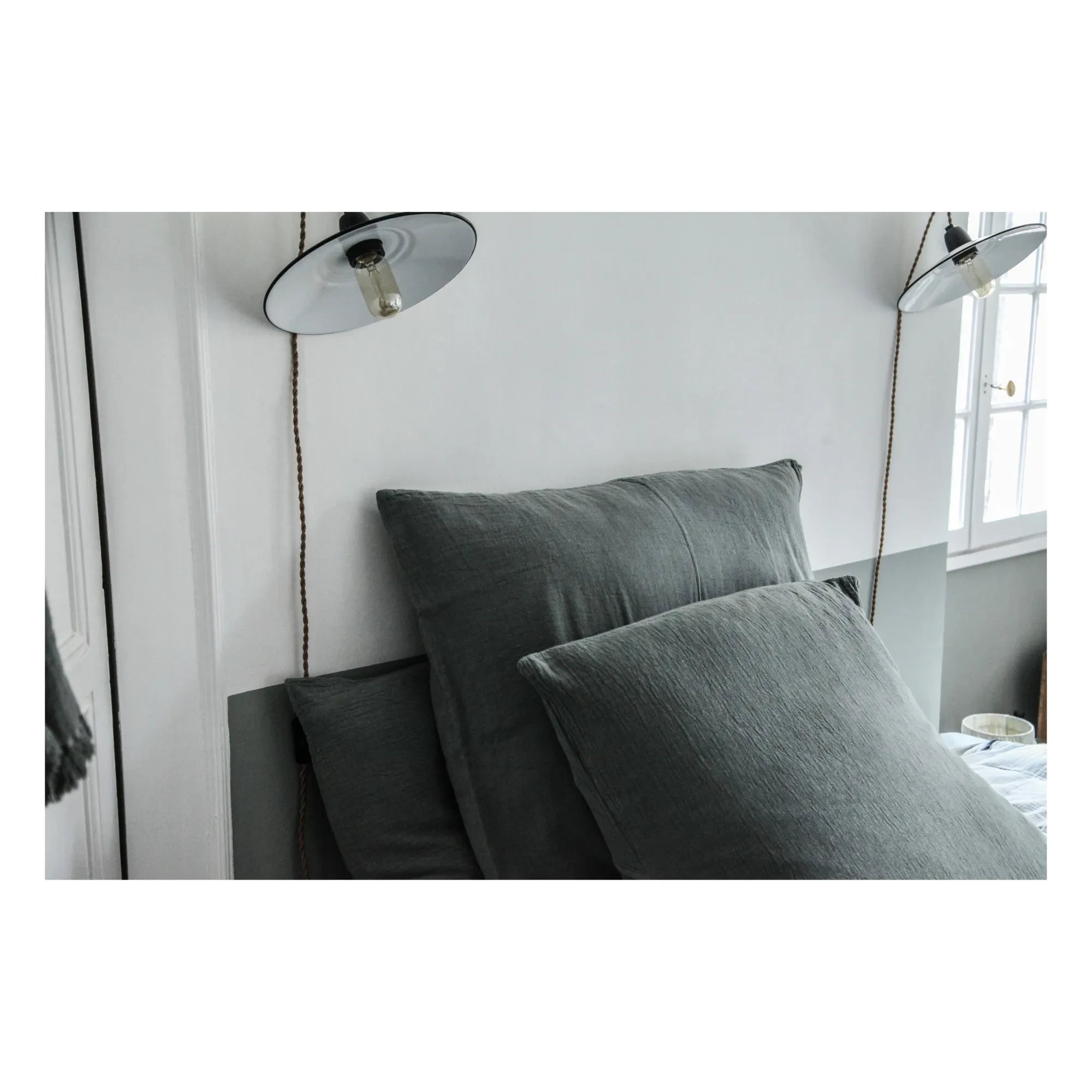 Autumn - Organic Cotton Jacquard Cushion | Forest Green