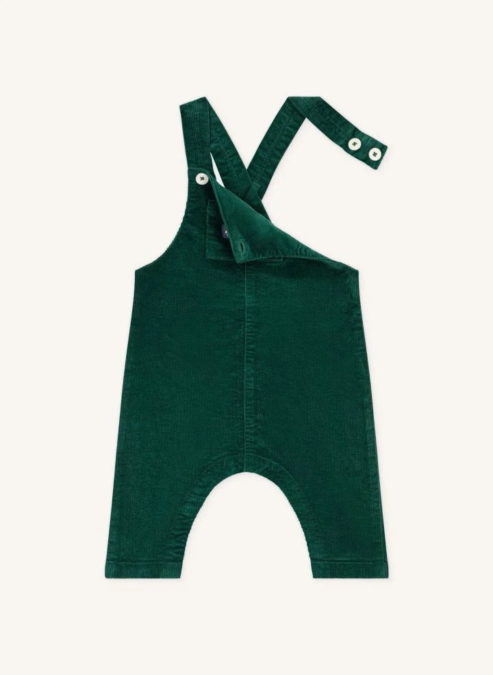 Petit Bateau - Organik Pamuklu Kadife Salopet | Krom yeşili