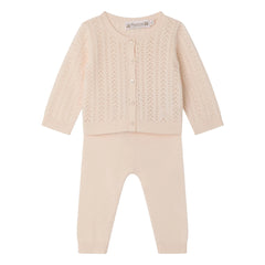 Bonpoint - Organic Cotton Cardigan and Leggings Set | Powder Pink
