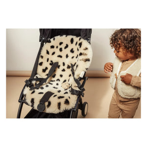 BINIBAMBA - Sheep Leather Stroller or Moses Basket Pad | Leopard