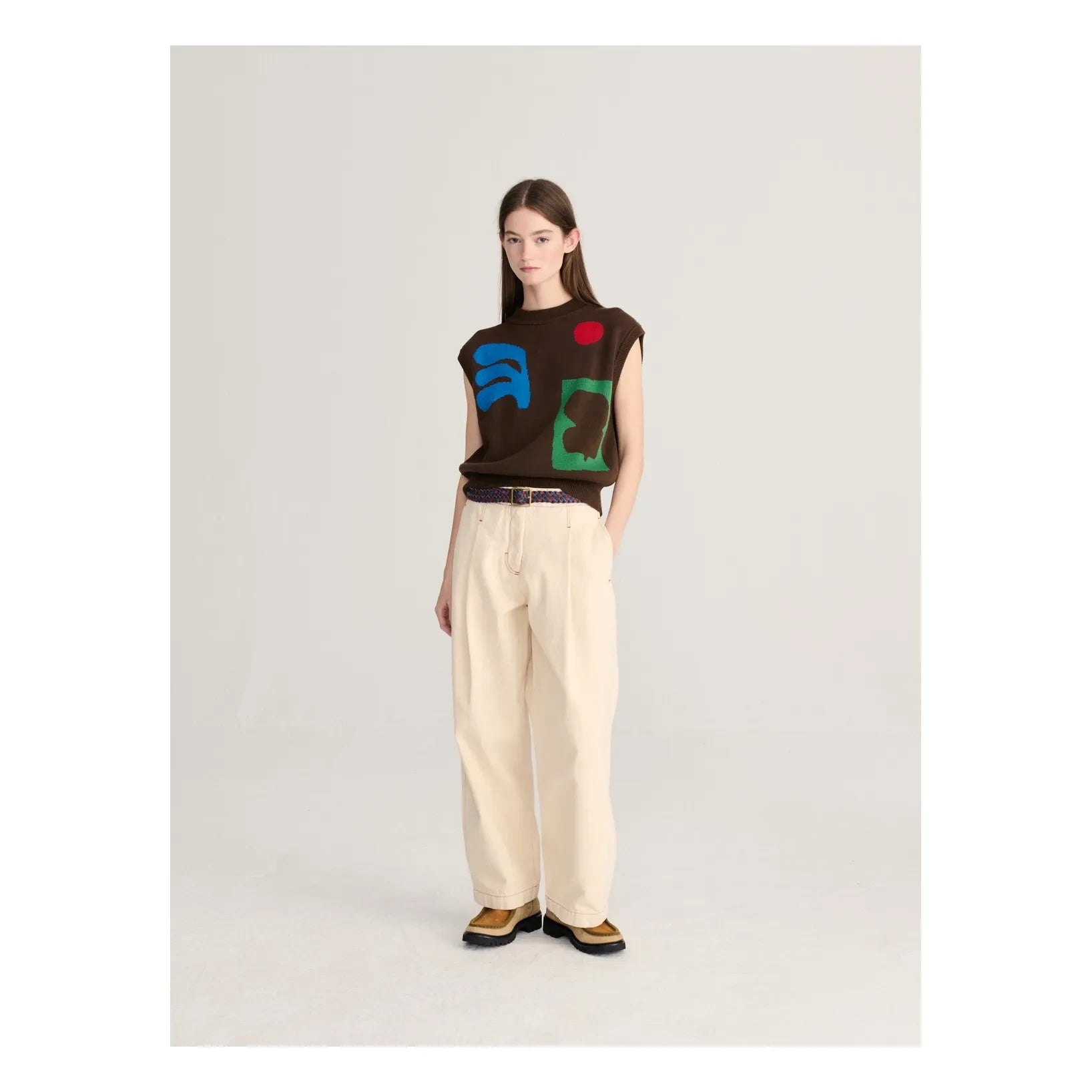 Bobo Choses - Organic Cotton Jacquard Sweater | Dark Brown