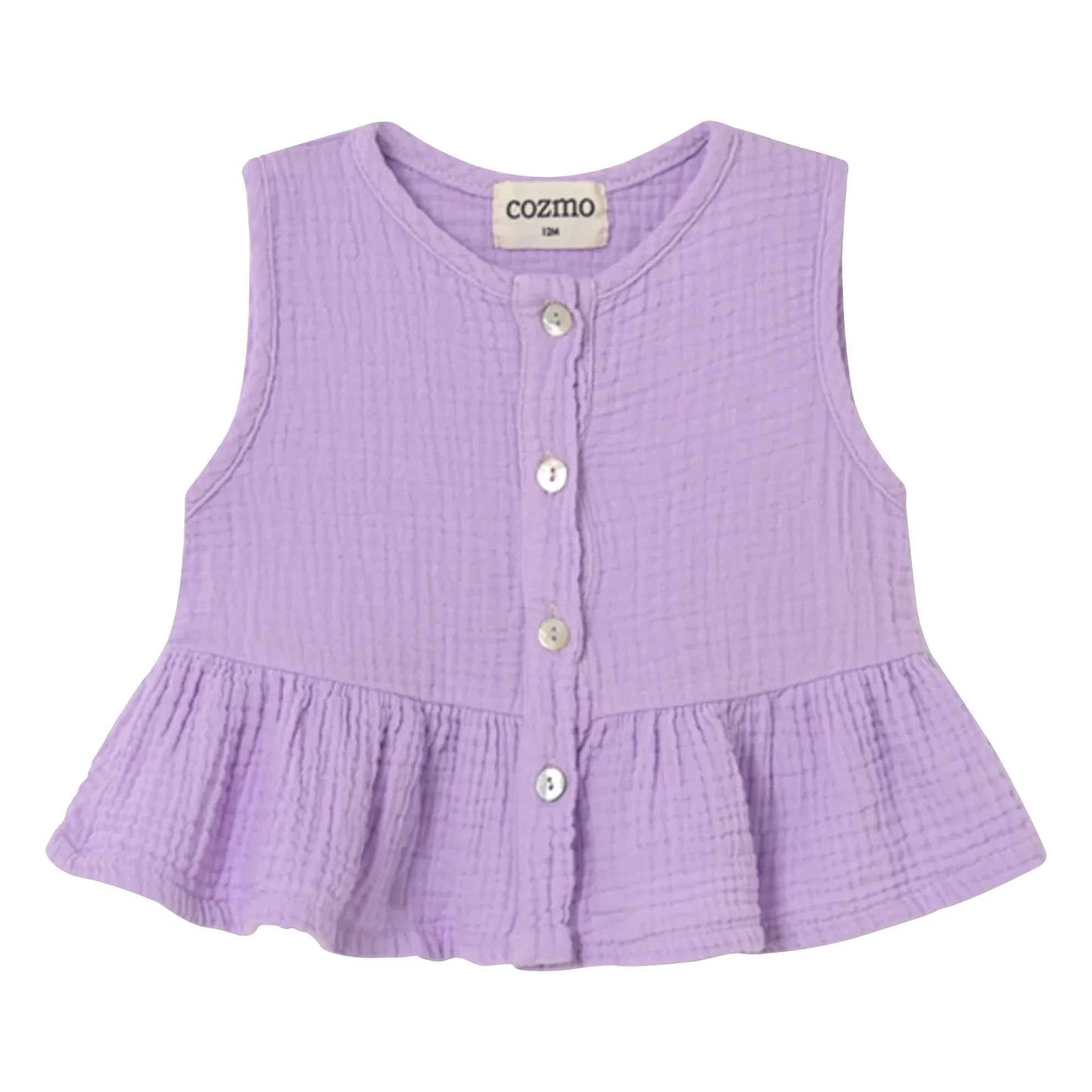 Cozmo - Posy Cotton Gauze Top | Lavender